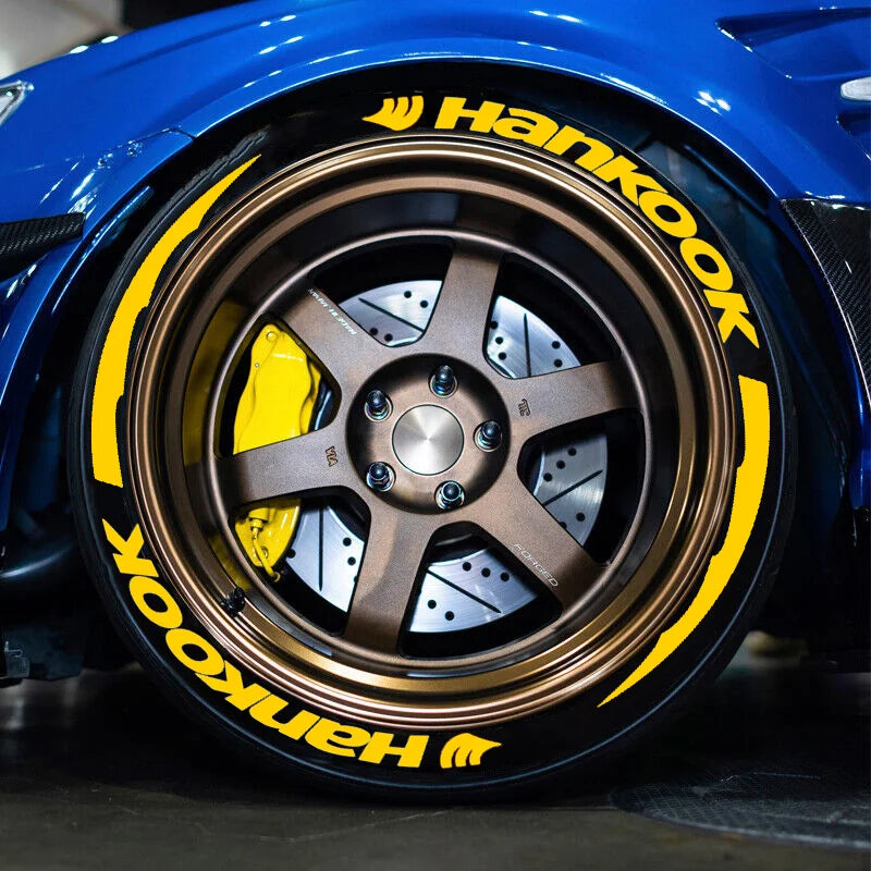Permanent 3D Rubber Tire Lettering Stickers for 15-24 Inch Wheels