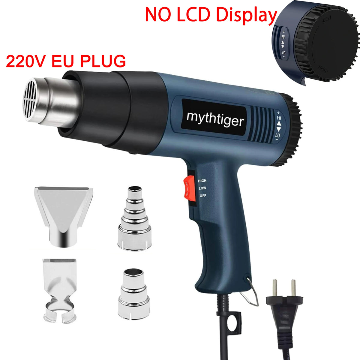 2000W 220V Variable Temperature Electric Heat Gun, Adjustable Hot Air Gun