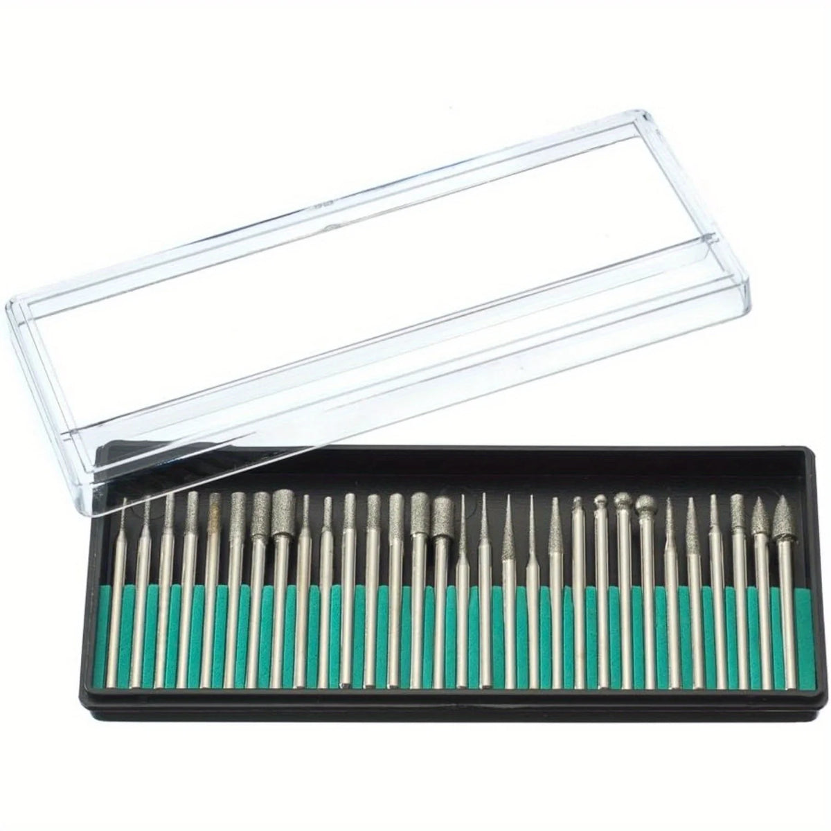 30-Piece Diamond Burr Drill Bit Set – 1/8" Shank