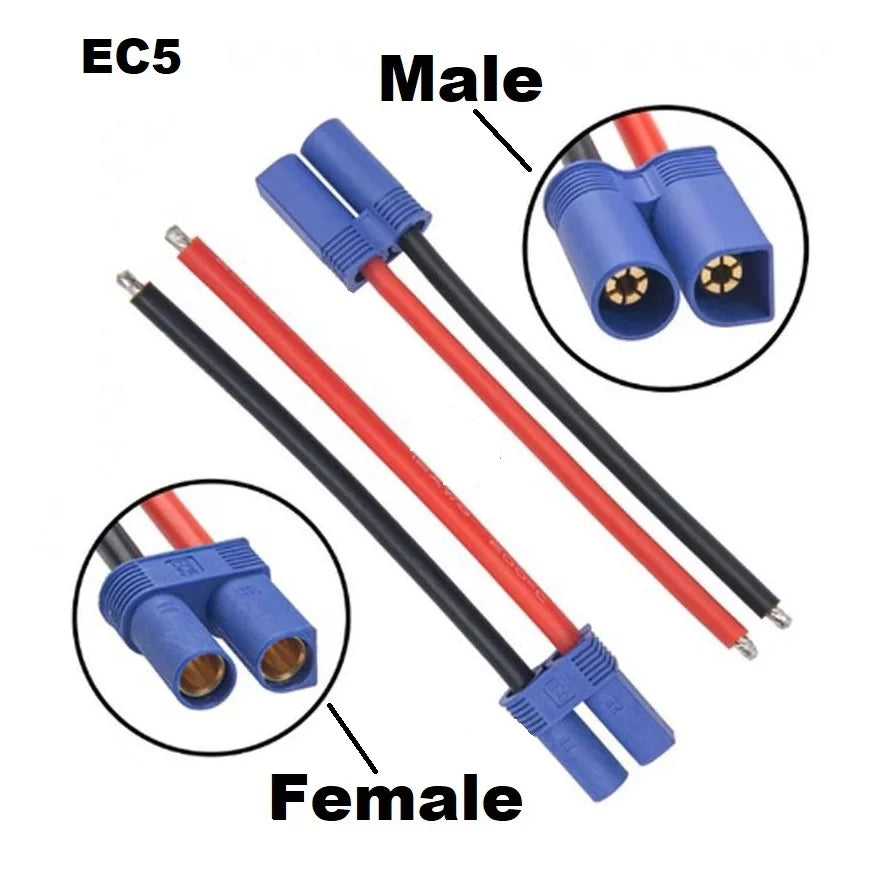 EC5 Cable 12AWG 10CM Wire Harness Connector Welding Wire Male Female Socket