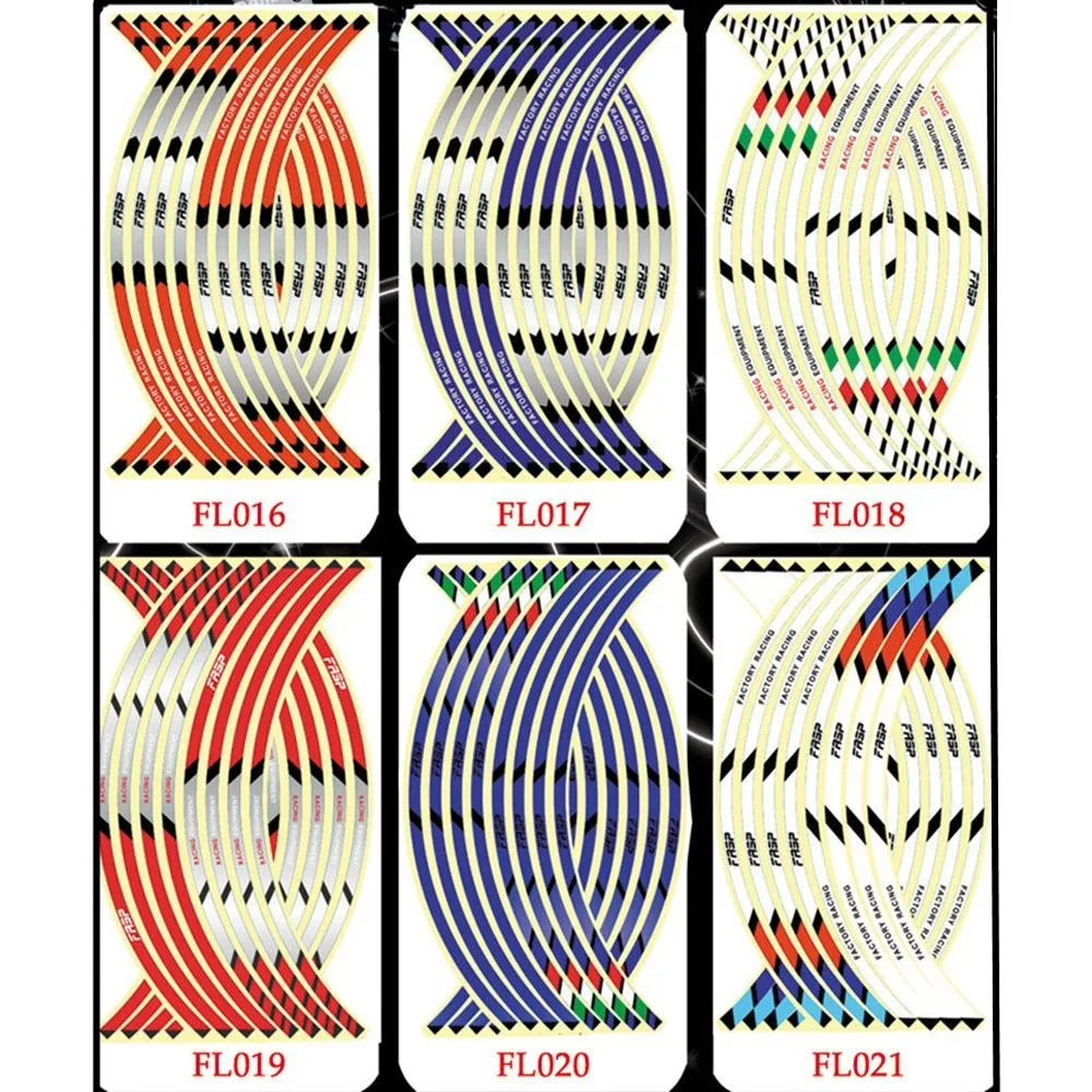 Reflective Wheel Rim Stripe Stickers for 17-18 Inch Motorcycle Wheels