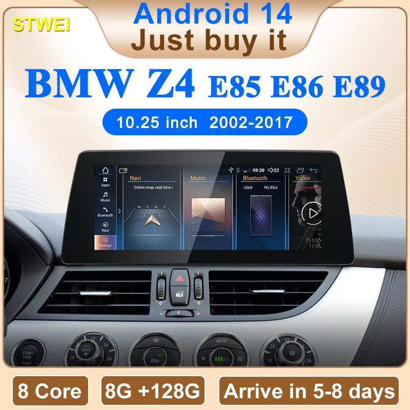 10.25" Android 14 Car Stereo for BMW Z4 E85/E86/E89 Wireless CarPlay
