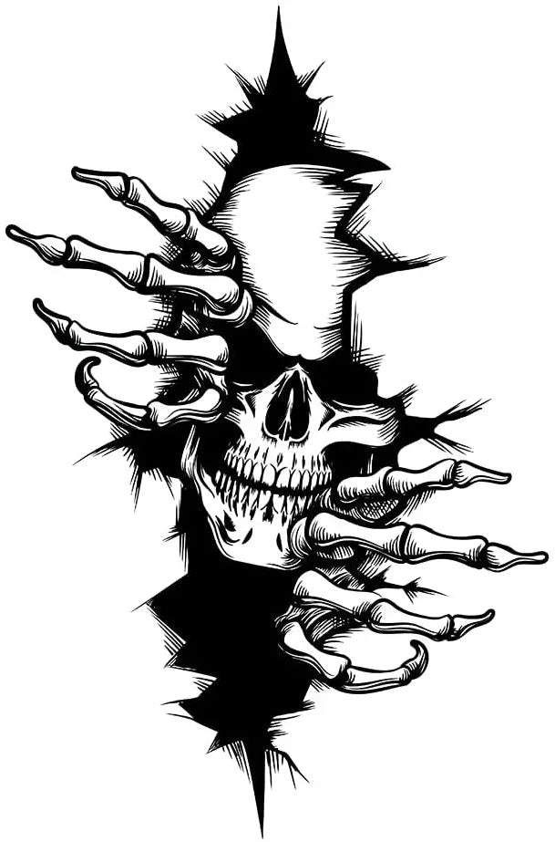 15cm Horror Skeleton Motorcycle Sticker, Waterproof PVC Decal - view 9