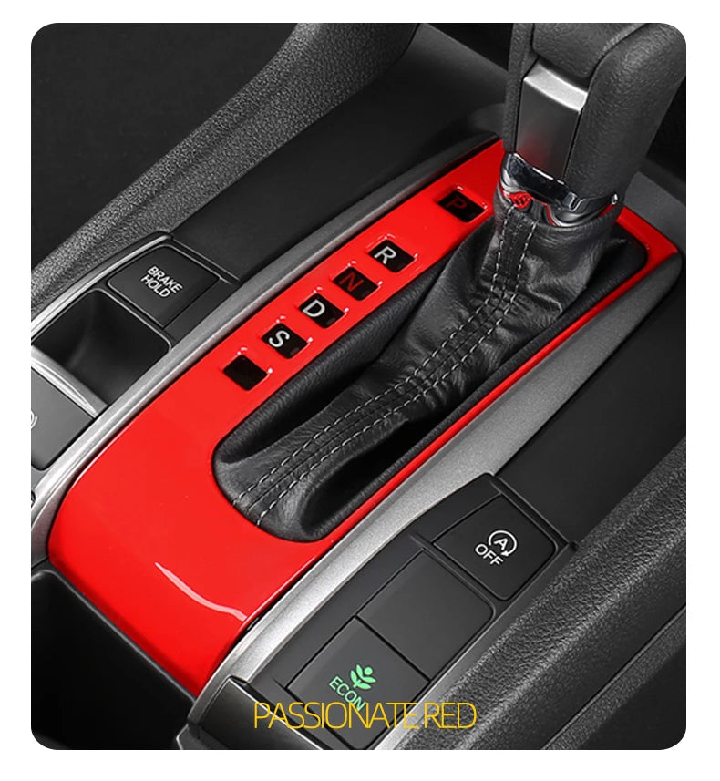 Gear Shift Panel Trim Sticker for Honda Civic 10th Gen Sedan 2016-2021
