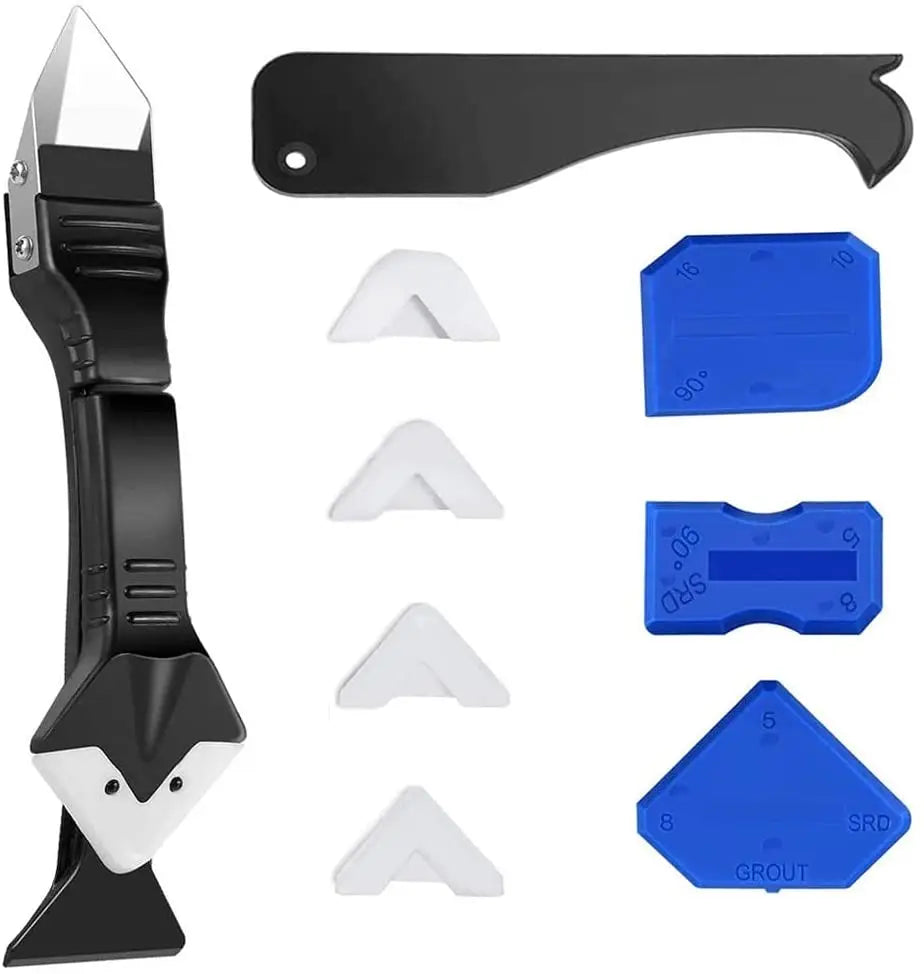 Silicone Caulking Tool Kit with Caulk & Grout Remover Scraper, 4 Pcs