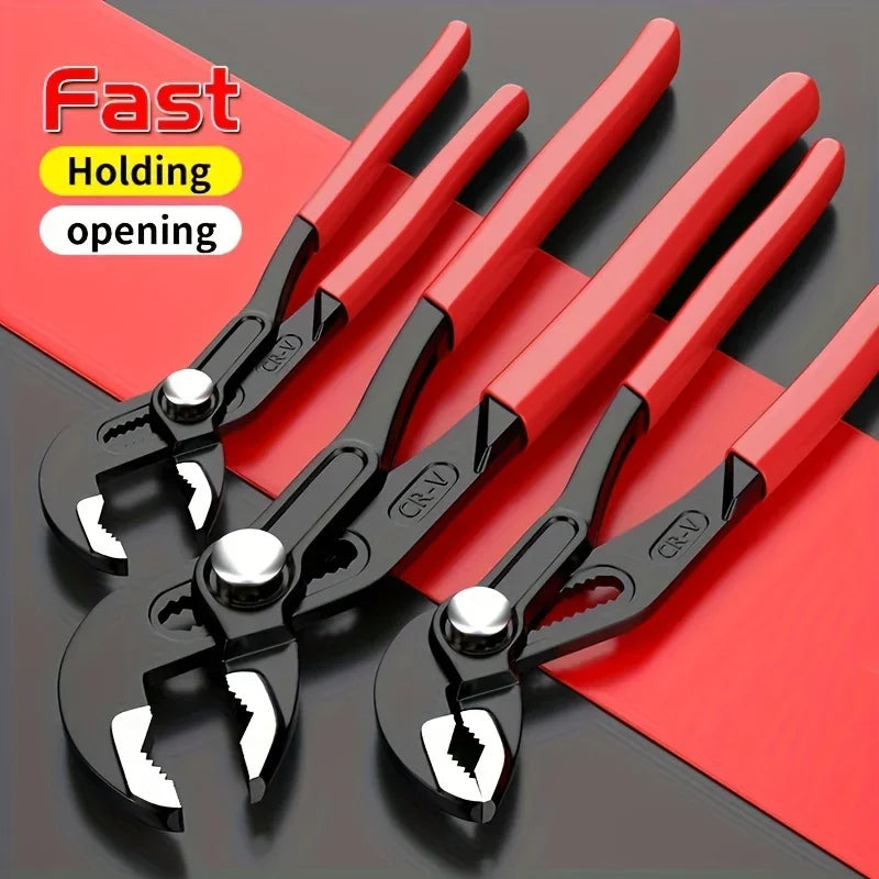 7"/10"/12" Water Pump Pliers Quick-Release Plumbing Pliers Pipe Wrench Adjustable Water Pipe Clamp Plier Multifunction Hand Tool