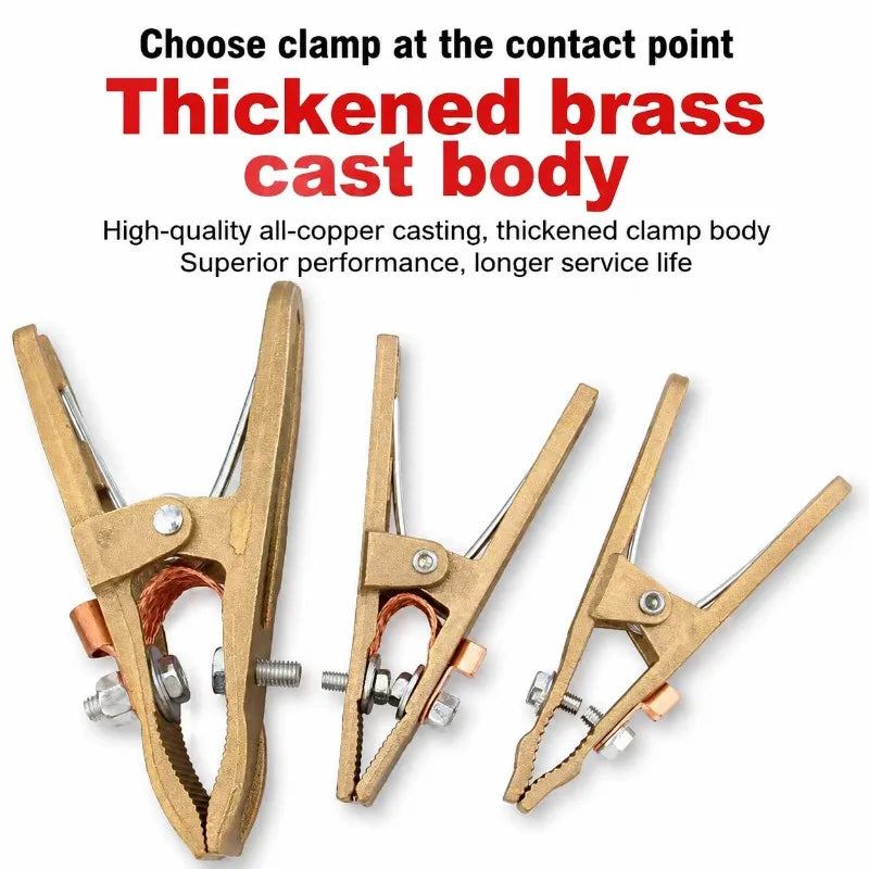 Copper Ground Clamp 300A 500A 800A A Type Welding Earth Clamp, High Current Welder Grounding Clip for ARC Welding Machine Welder