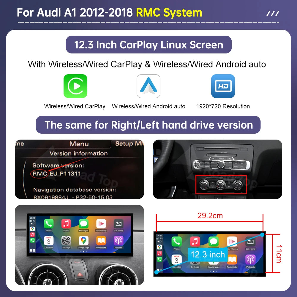 12.3" Touch Screen Multimedia Upgrade for Audi A1 2012-2018 - image 7