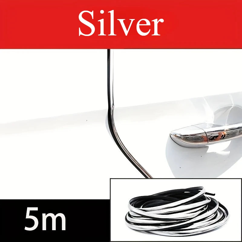 Chrome Car Door Edge Protection Strip 5m – Noise Isolation & Trim - image 7