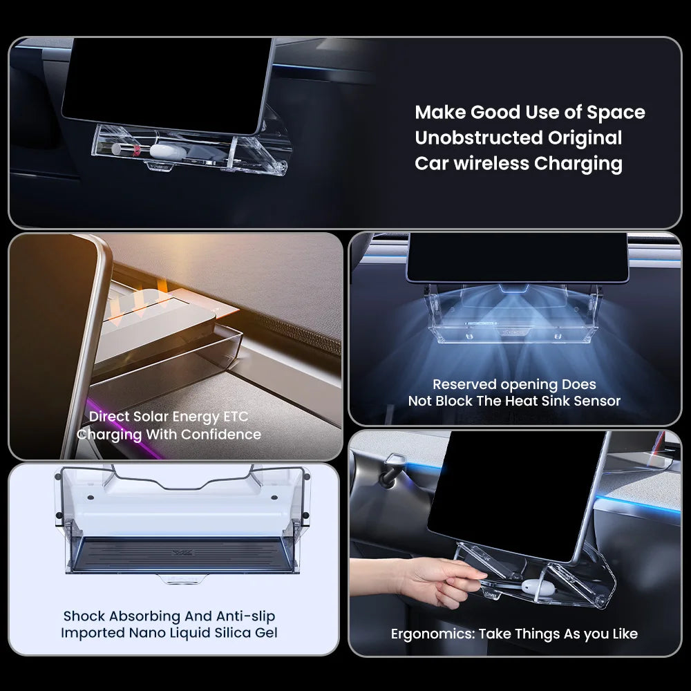 Magnetic Under Screen Storage Box for Tesla Model 3, Y and YL