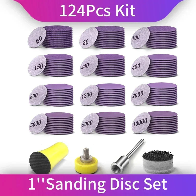 Sanding Discs 1 Inch 120 PCS Wet/Dry Sandpaper Hook and Loop 60-10000 Grits Polishing Pad, Compatible with Rotary Tools