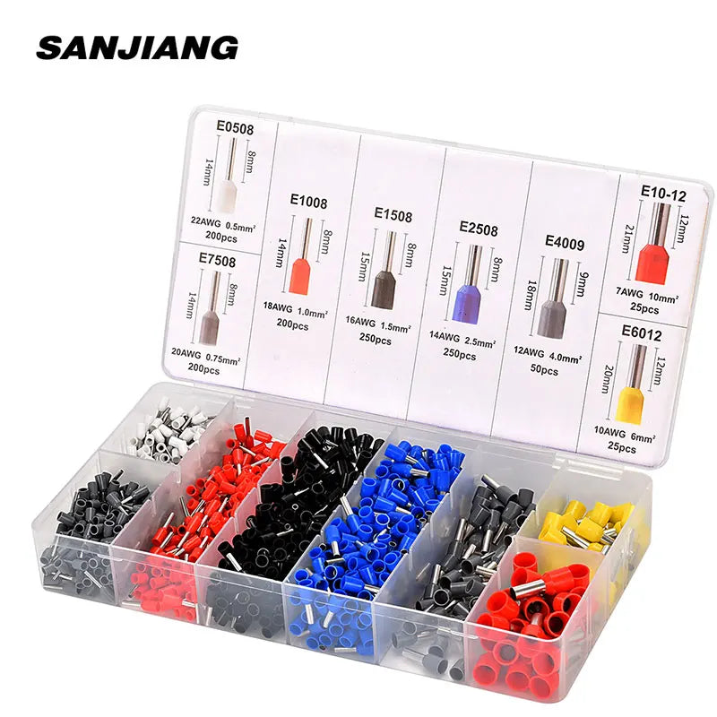 1200-Piece Wire Ferrule Terminal Kit – Insulated Cord End Connectors