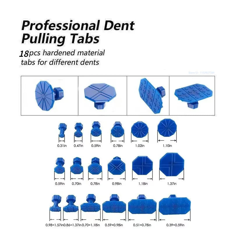 Paintless Dent Repair Kit with Glue Gun and Dent Puller Tabs