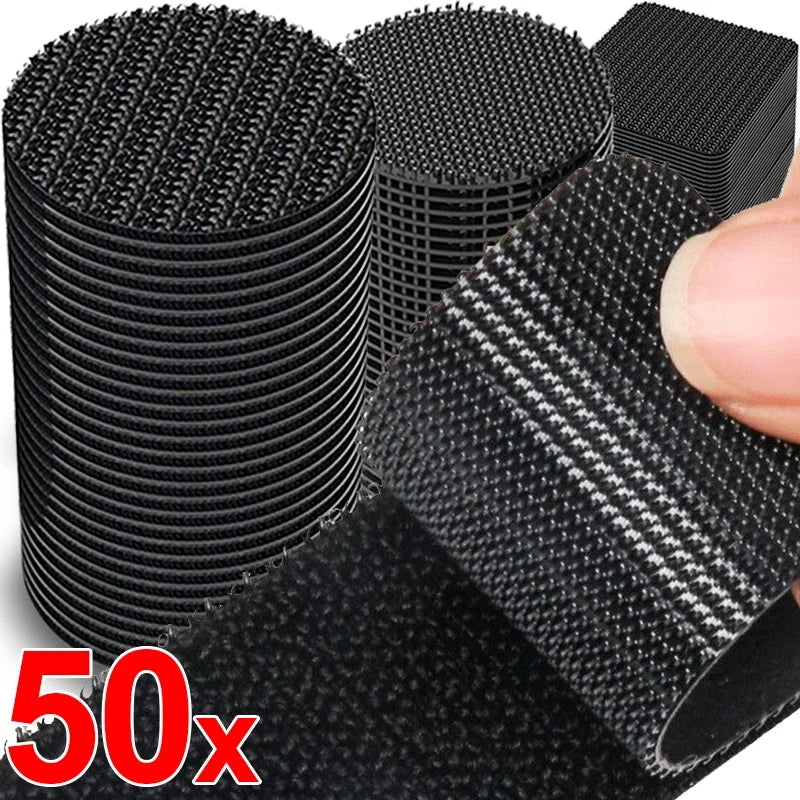 Hook-and-Loop Floor Mat Fixing Stickers, 1 to 25 Pairs