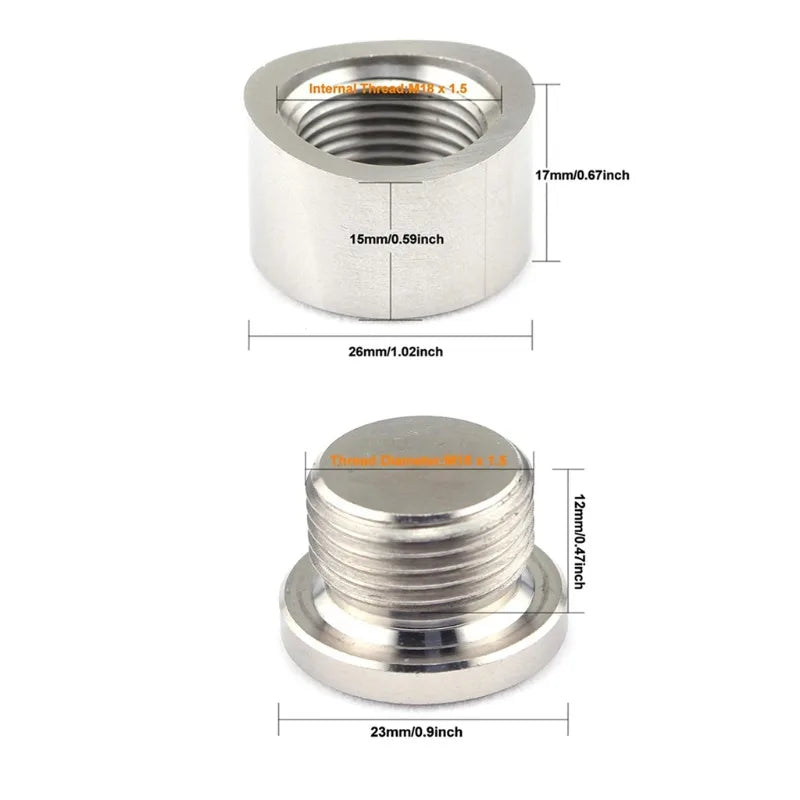 M18x1.5 Stainless Steel Oxygen Sensor Bung for Exhaust Systems - image 2