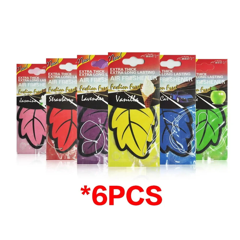 Vanilla Scented Paper Leaf Hanging Car Air Fresheners, 3-60 Pcs