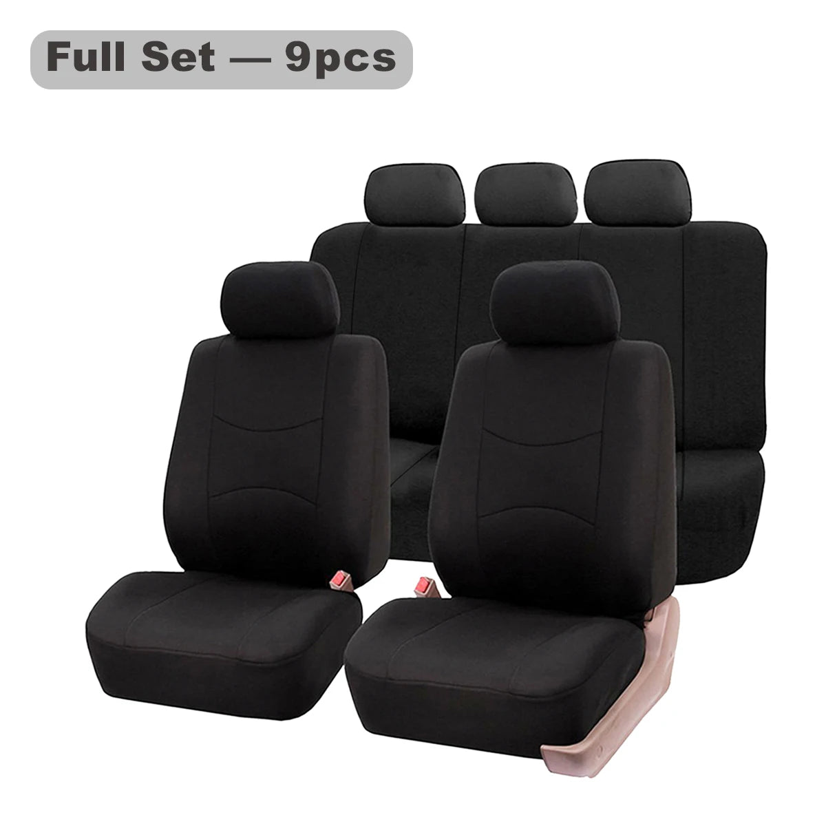 Universal Polyester Car Seat Cover Set, 4 or 9 Pieces