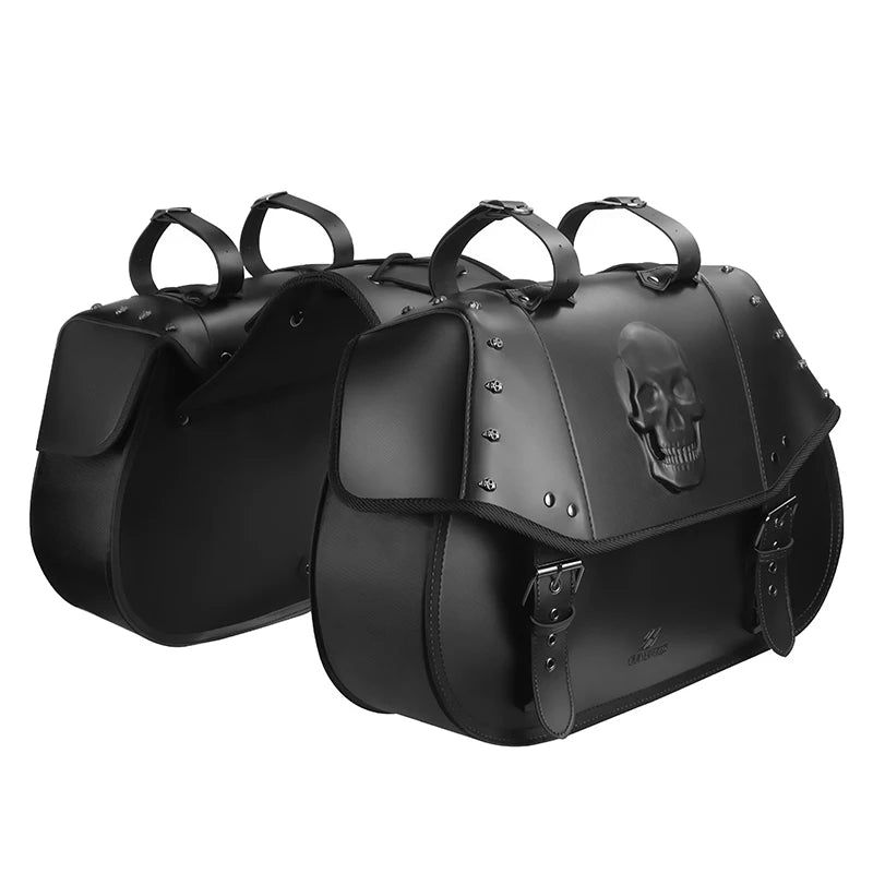 34L PU Leather Motorcycle Saddlebags, Water-Resistant - image 6