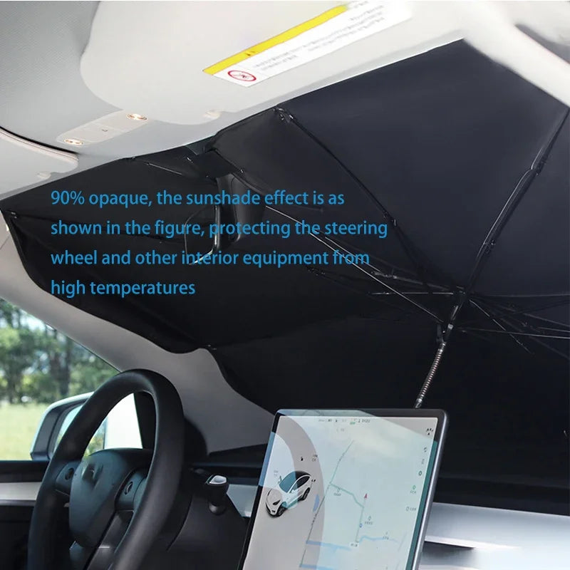Retractable Umbrella Windshield Sun Shade