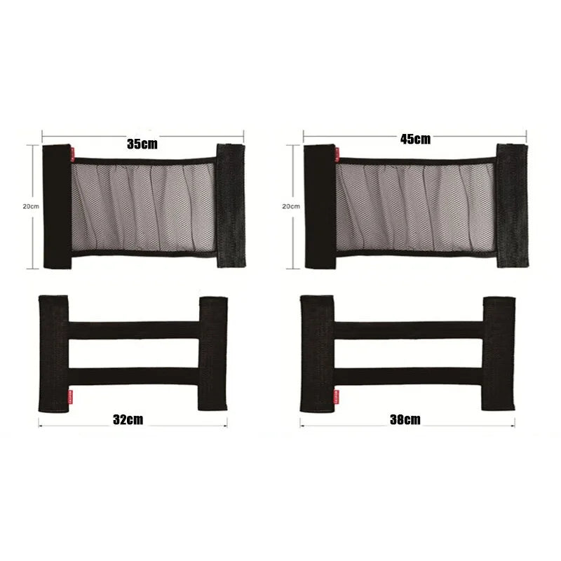 Elastic Trunk Straps and Mesh Net for Fire Extinguisher and Small Items