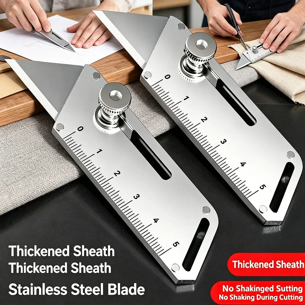 Mini All-Steel SK5 Utility Knife - Heavy-Duty Industrial Cutter with Imported Blade for Wallpaper, Cardboard & Crafting