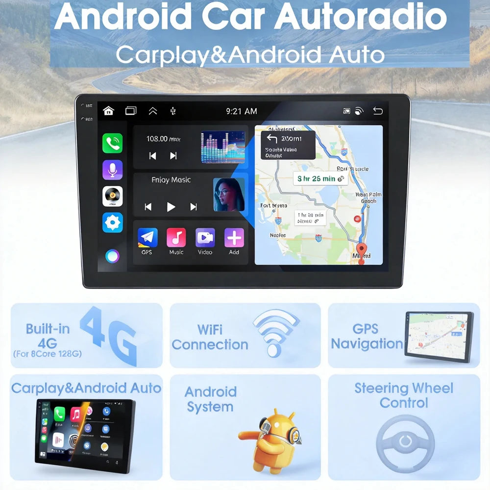 10" Android Touchscreen Car Stereo Dodge Ram 2013-2018 CarPlay GPS - image 4