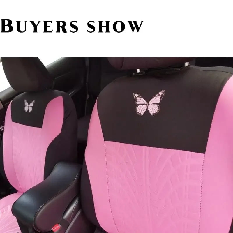 Butterfly Embroidery Car Seat Cover Set, Universal Fit