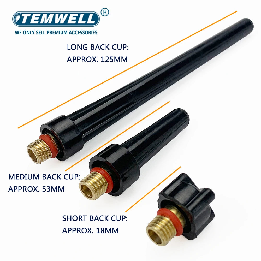 5PCS Welding Tools TIG Welding Machine Accessories WP9 WP20 TIG Welding Torch/Gun Head Short Medium Long TIG Back Cap