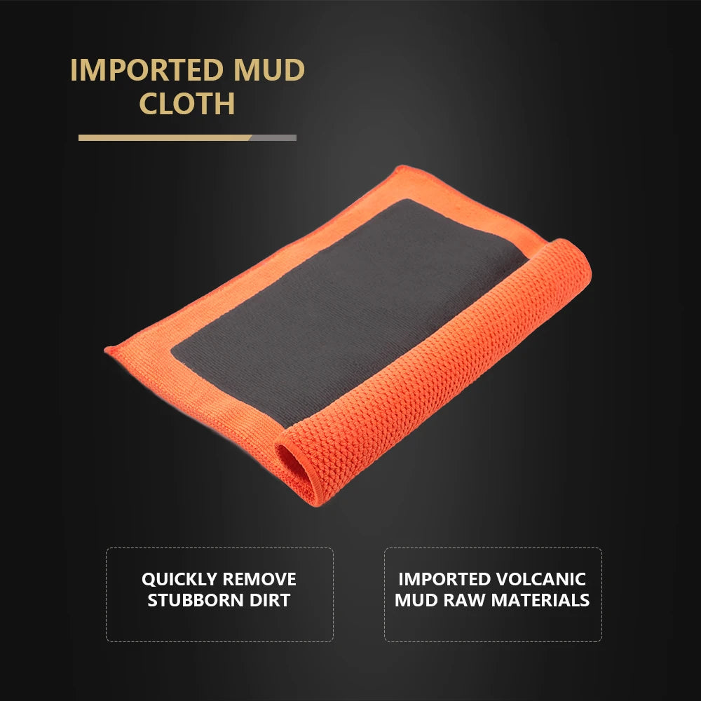 Orange Clay Bar Towel 30x30cm, Microfiber Detailing Cloth and Clay Wash Mitt