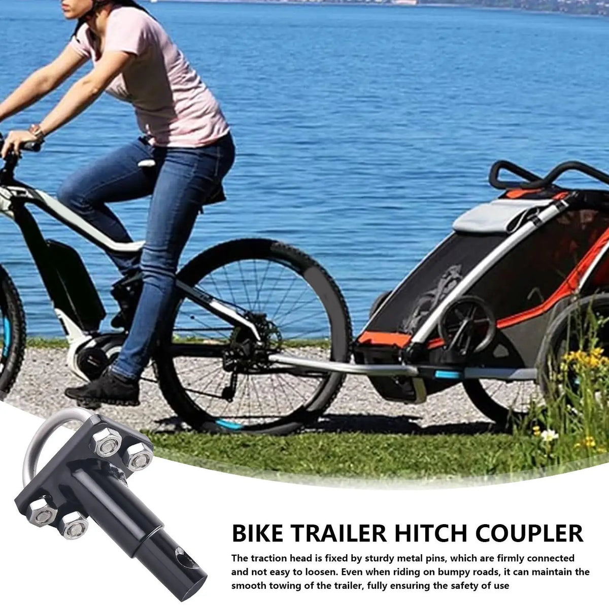 Bike Trailer Hitch Coupler Bike Cargo Trailer Coupler Bike Trailer Hitch Connector for Childrens Trailers and Most Bicycles
