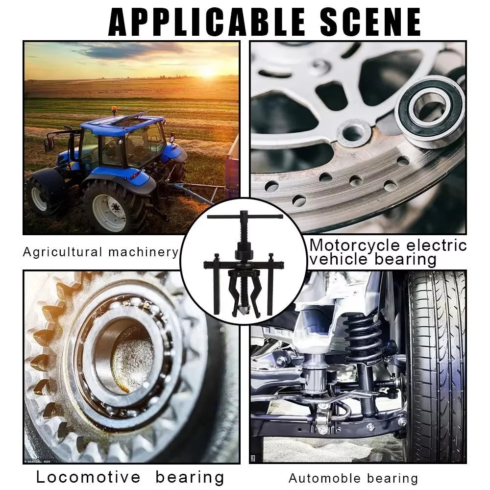 Car Inner Bearing Puller Gear 3-Jaws Extractor Heavy Duty Automotive Machine Tool Kit Car Separation Bearing Device Tools
