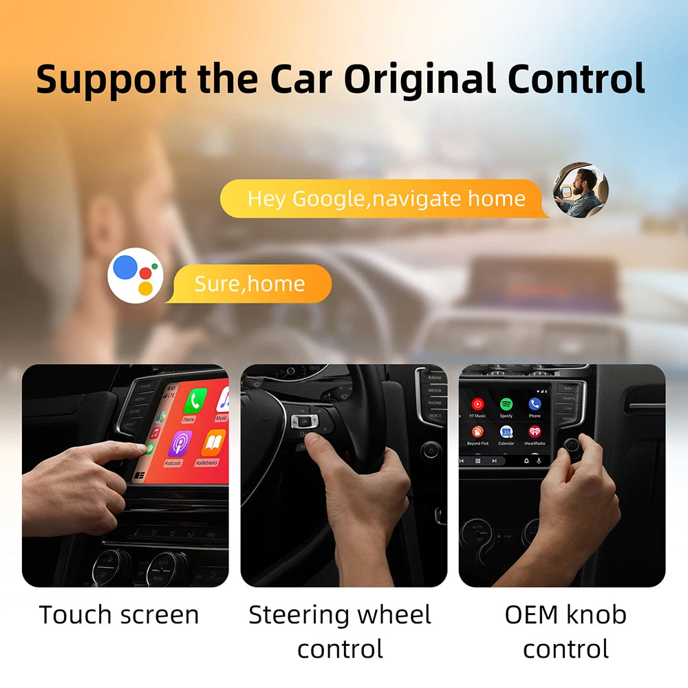 2-in-1 Wireless Adapter for CarPlay and Android Auto, 5.8GHz