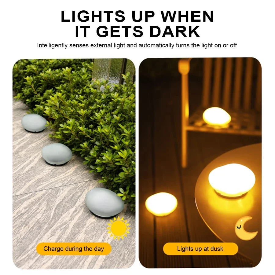 Solar Stone Garden Lights – Waterproof Landscape Lighting