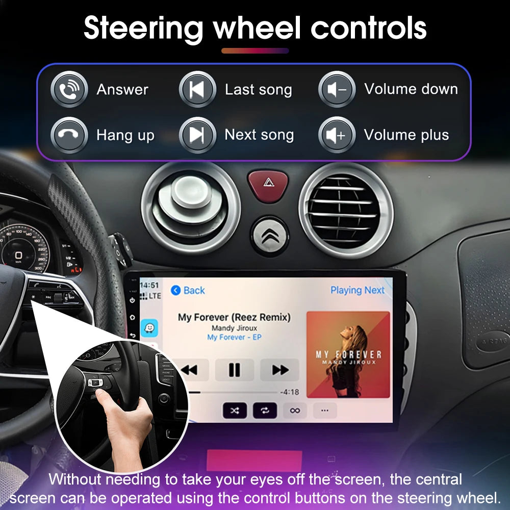 Android Car Stereo for Citroen C2 C3 2001-2010 GPS Navigation CarPlay - image 2
