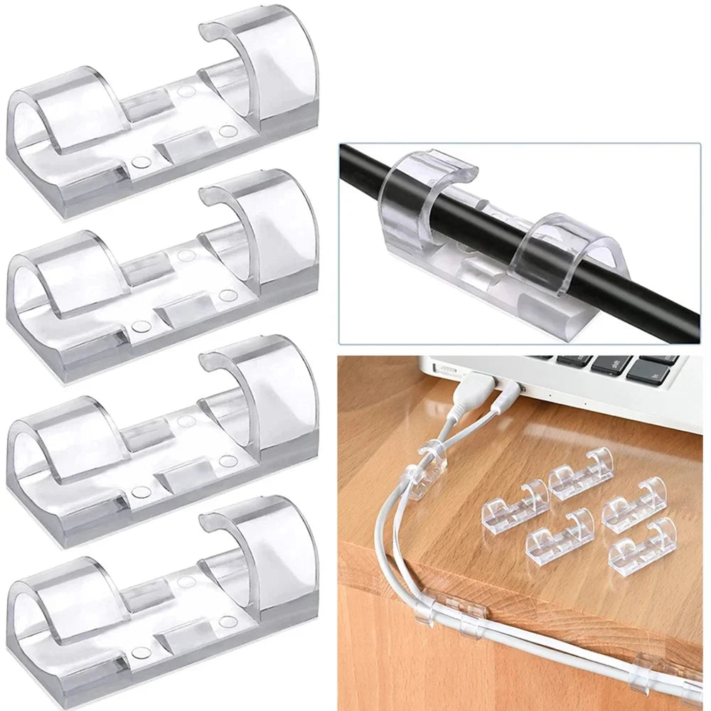 Adhesive Drop Wire Cable Clips – Cord Management Clamp