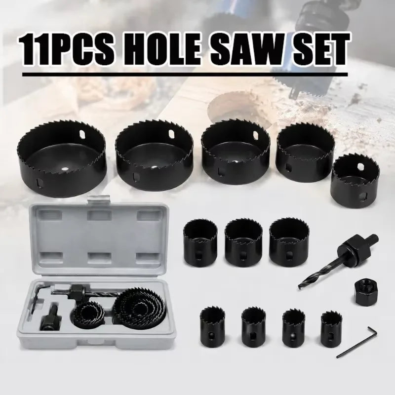 1Set Hole Saw Cutting Set Kit Tools 19-64mm Wood Metal Alloys Circular Round with Case