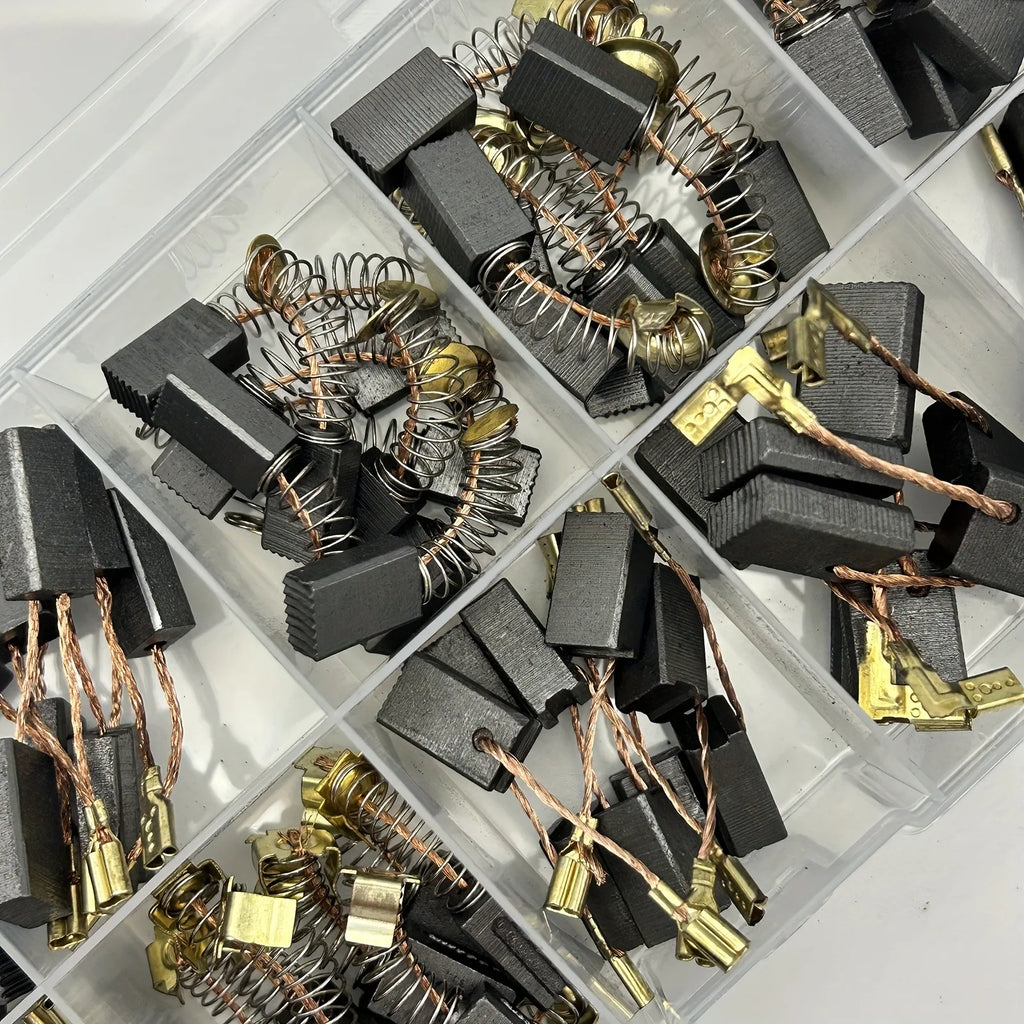 50pcs Heavy-Duty Carbon Brush with Metal Bases - for Drills, Sanders, Grinders, Motors - Durable Motor Repair Parts Kit