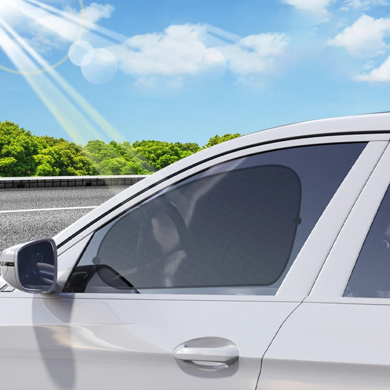 Suction Cup Side Window Sun Shade Curtains, Set of 2