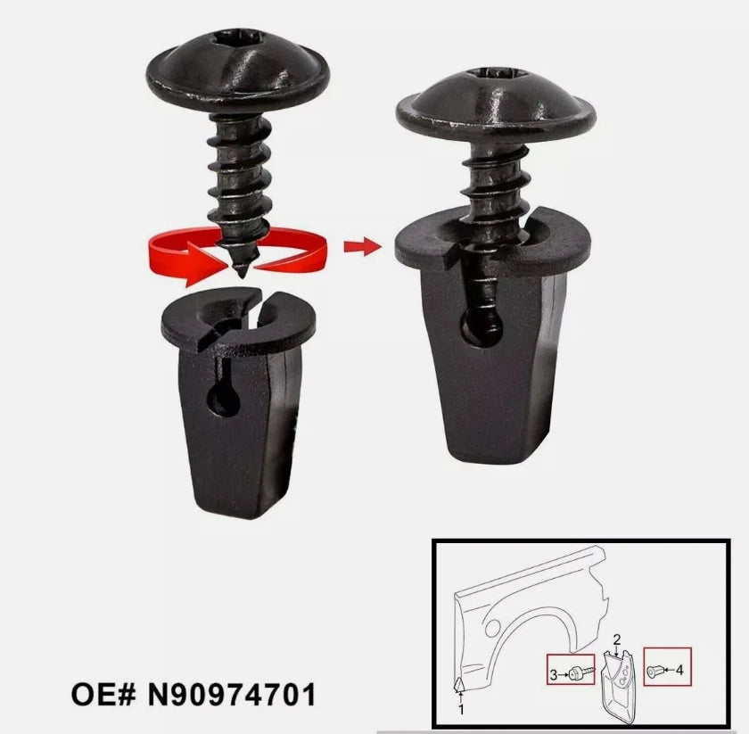 10 Pairs Fender Chassis Trim Mounting Bolts For Vw Torx Screw Bolt Bumper Arch Mud Flaps Splash Guards Undertray Trim Fixing