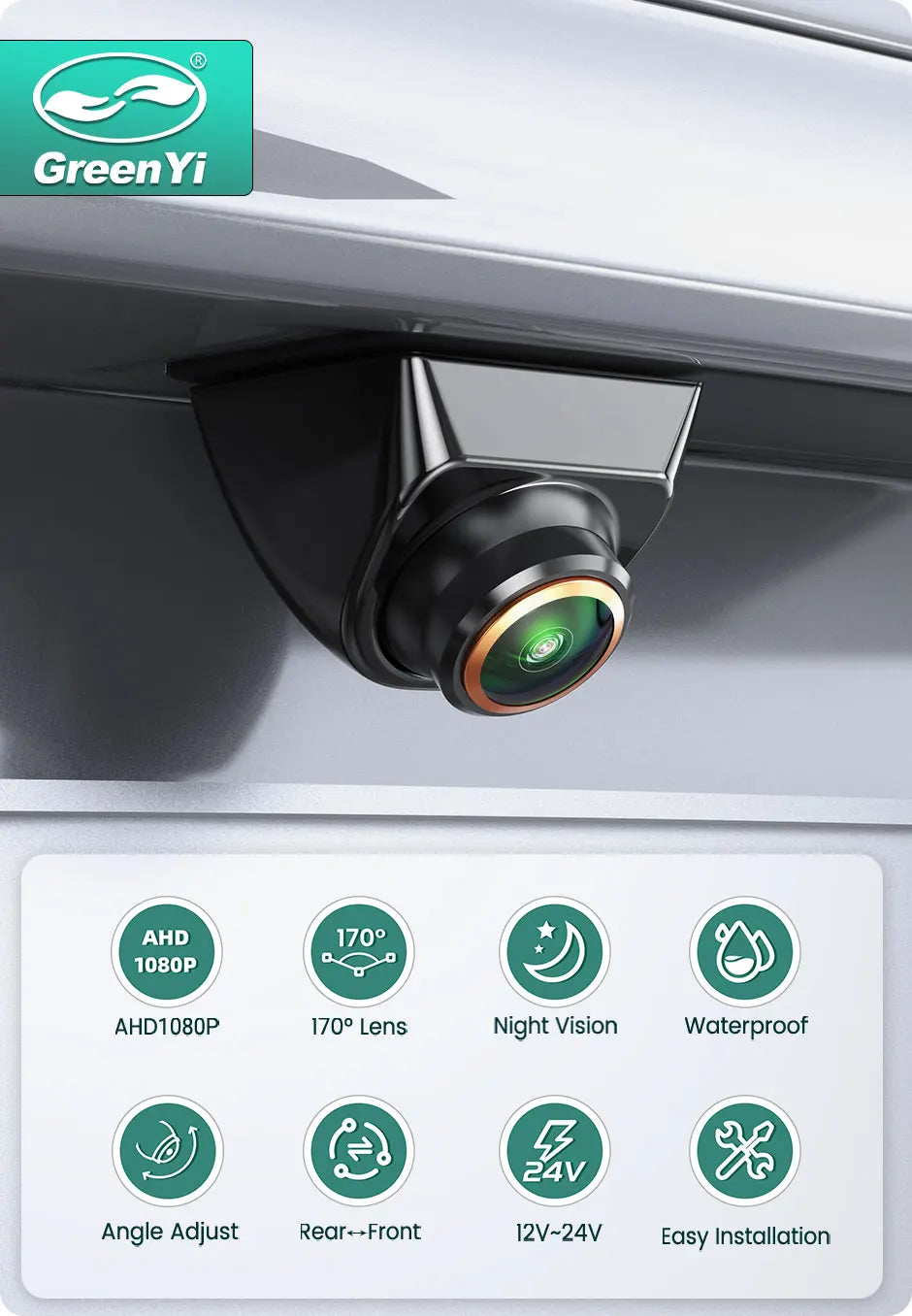GreenYi 1080P Fisheye 360° Adjustable Car Camera - image 7