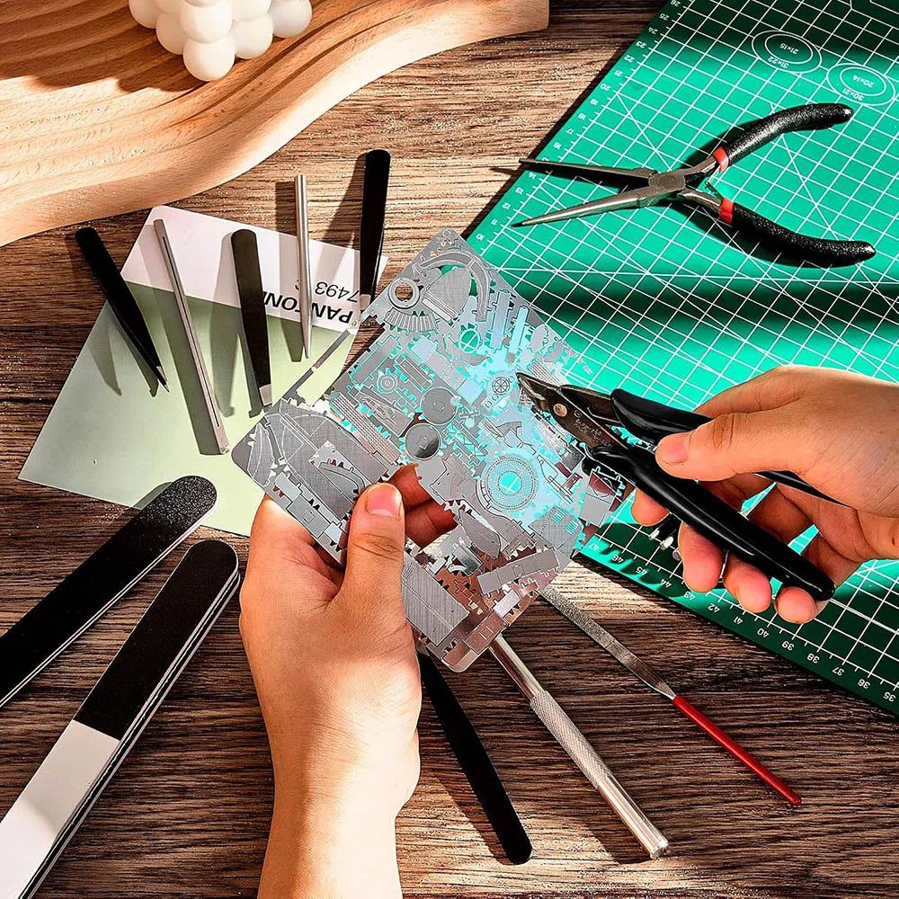 Pliers Multi Functional Tools 10 Pieces Metal DIY Model Tool Set Electrical Wire Cable Cutters 3D Metal Jigsaw Puzzles Assembly