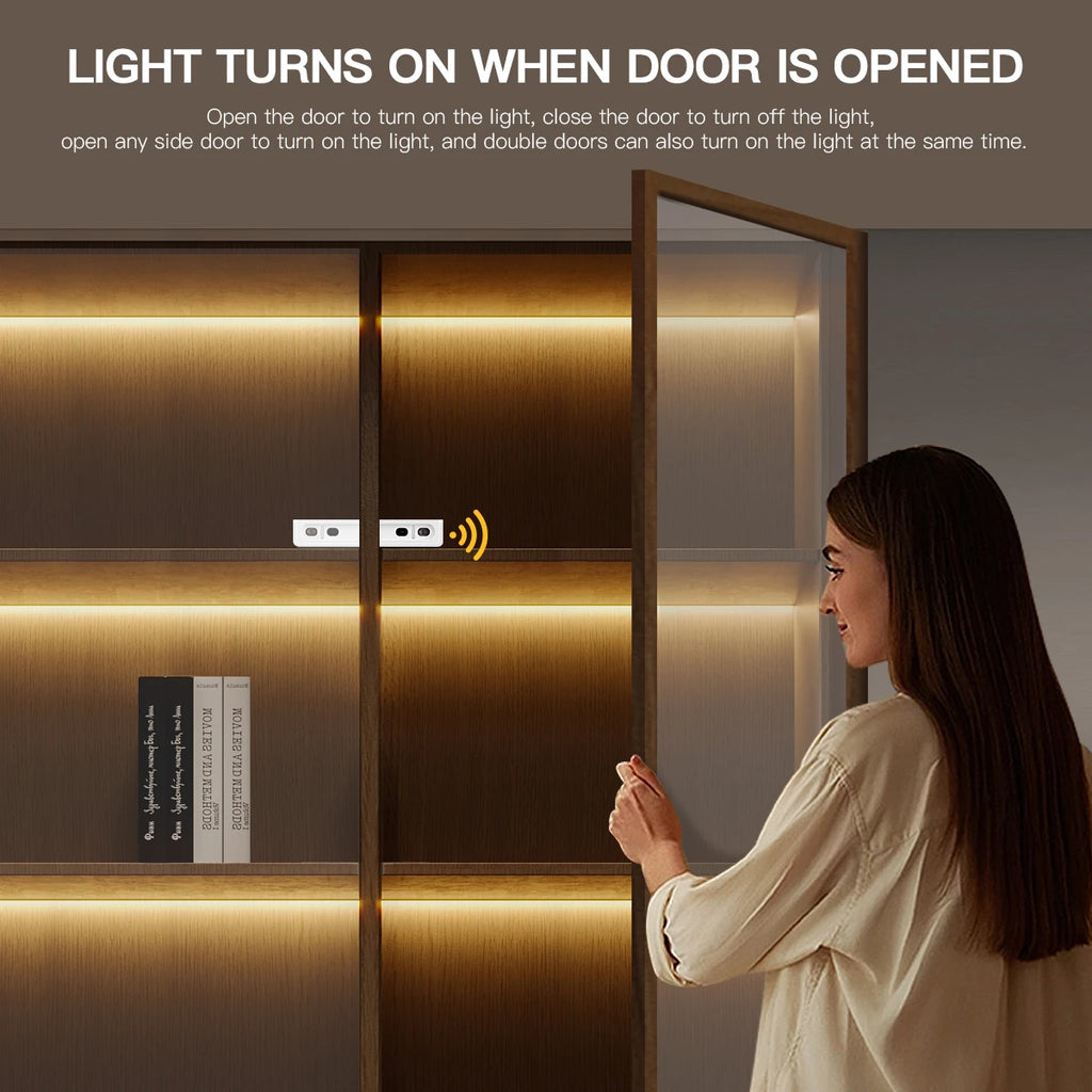 8mm COB LED Strip Light with Door Sensor Switch, 1–5m