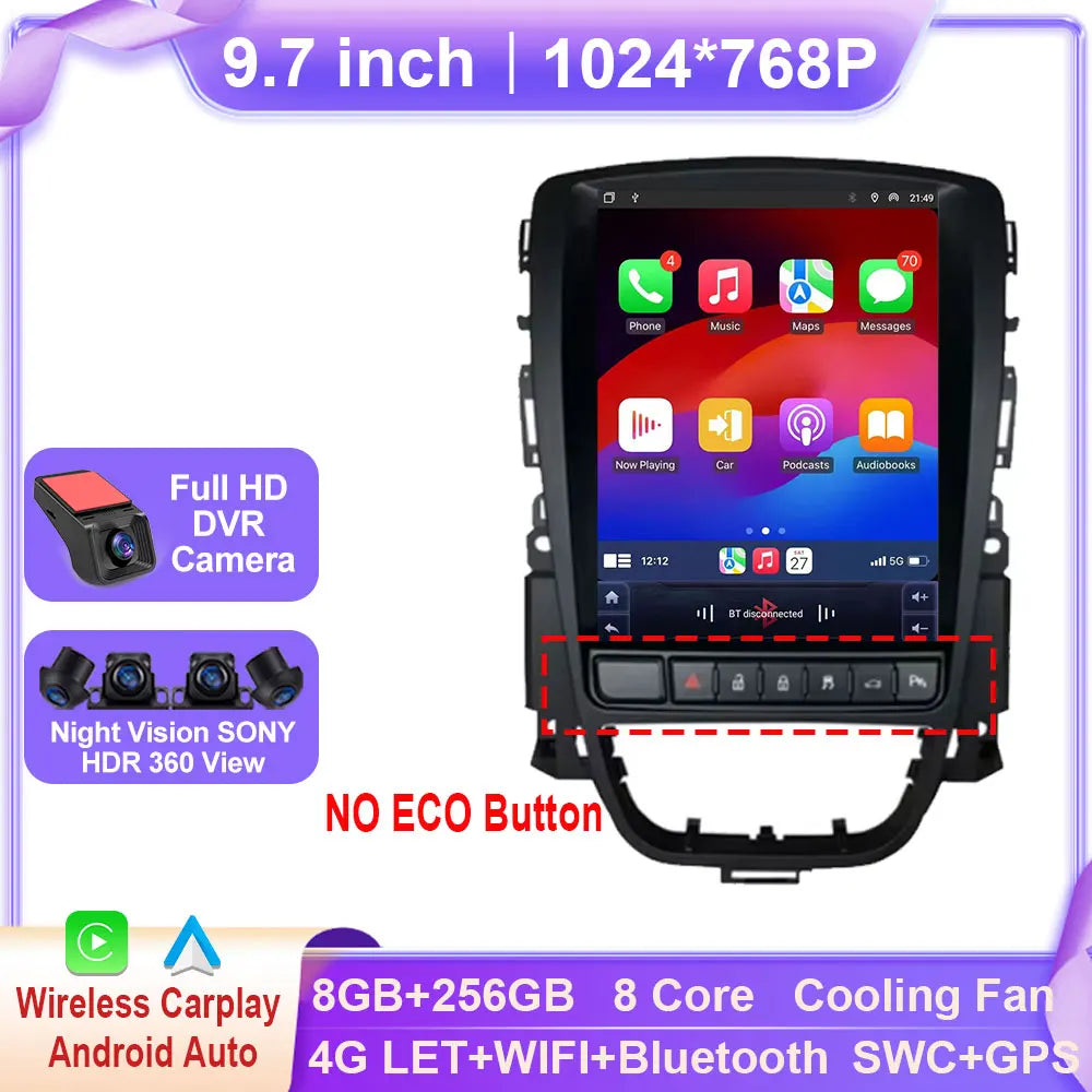 Opel Astra J 9.7-Inch Car Multimedia System with Android Auto & GPS - image 23