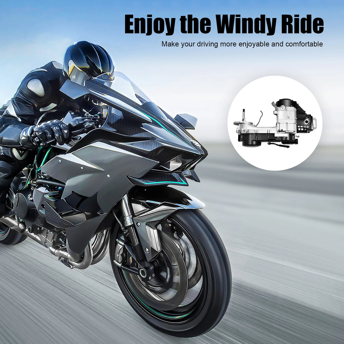 150cc GY6 Long Case Scooter Engine with CVT and Electric Start