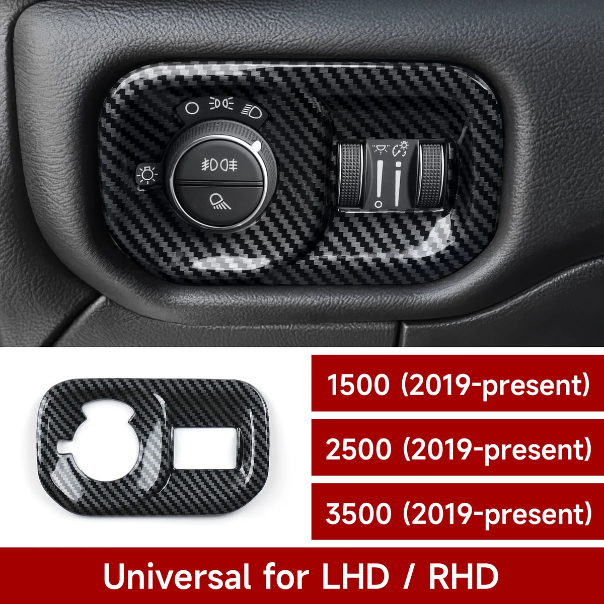 Carbon Fiber Gear Shift Panel Cover for Dodge RAM 2019-2026 - image 16