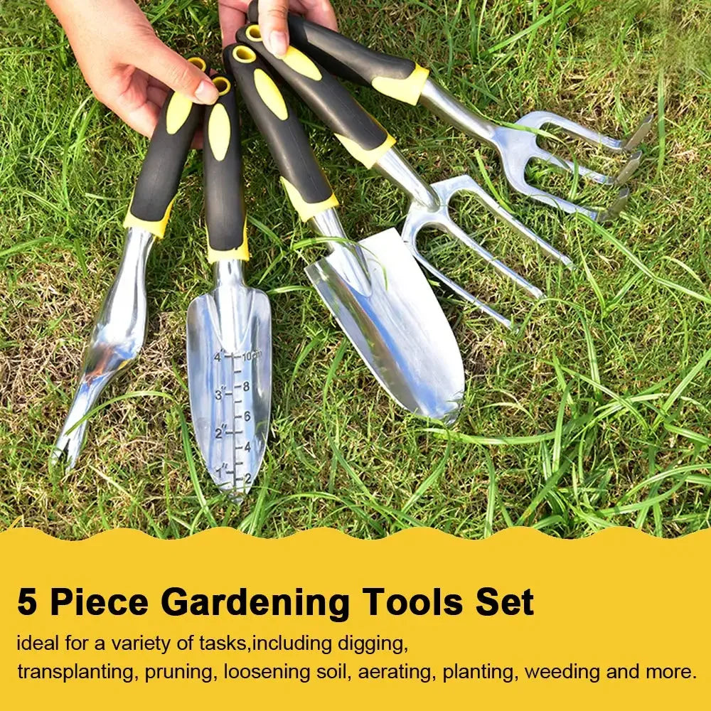 Garden Hand Tool Set – Trowel, Rake, Cultivator & Weeder