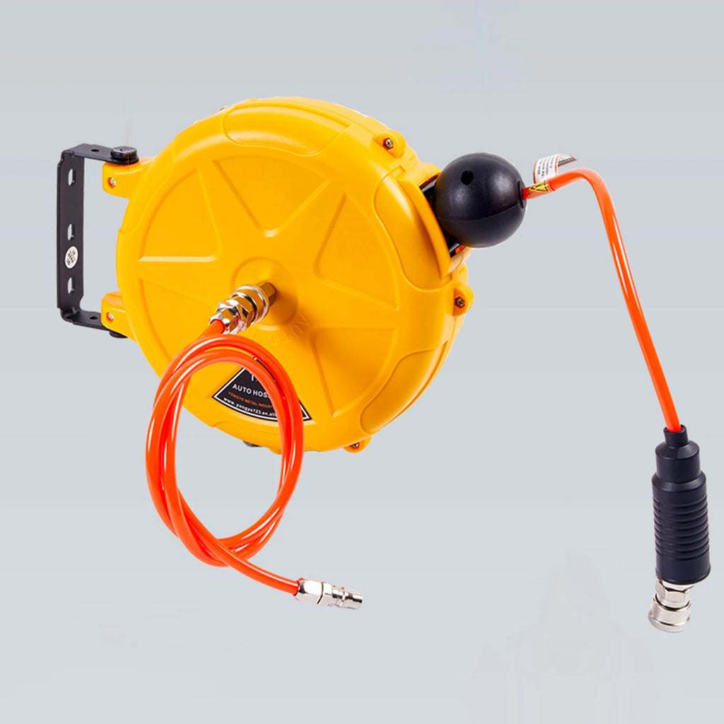 Automatic Retractable Air Hose Reel with 10M Air Hose Slow Retraction for Outdoor Car Washing Workshop Garage Garden Watering