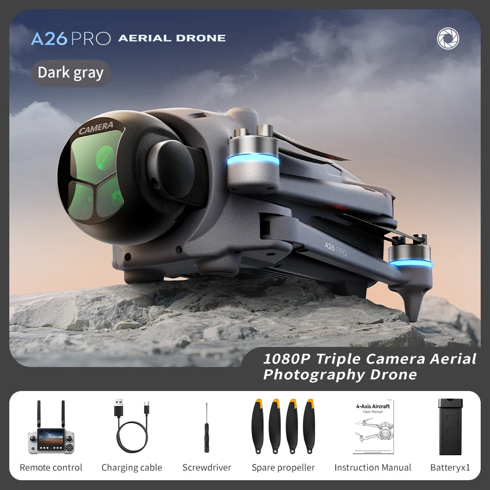 Lenovo A26 Pro Drone 4K Triple Camera FPV Foldable RC Quadcopter - image 30