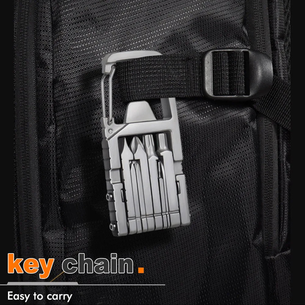 13-in-1 Folding Keychain Multi-Tool, Screwdriver & Corkscrew - image 2