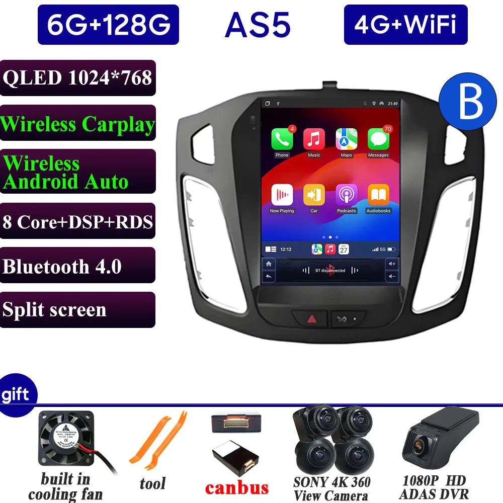 9.7" Android 12 Car Stereo for Ford Focus/Escape with CarPlay GPS - image 12